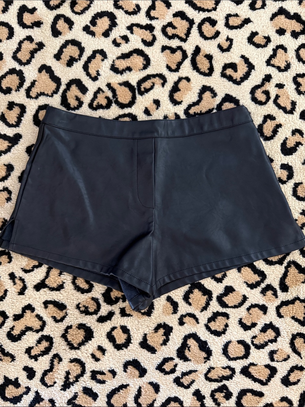 Victoria's Secret Black High-Waist Faux Leather Shorts